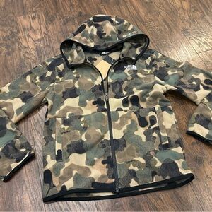 NWT 🍃 North Face Kids Teen Glacier Fleece Full Zip-up Hoodie Jacket camo Small